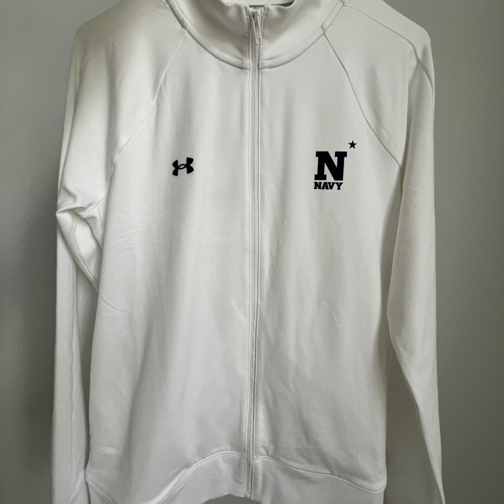 USNA Brand New Under Armour Storm White women's full zip white hoodie - Medium